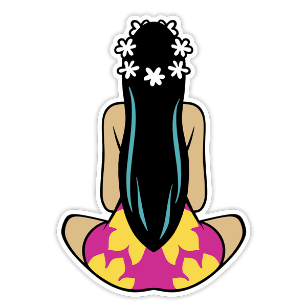 Car & Motorbike Stickers: Hinano Tahiti Hawaii Girl 2