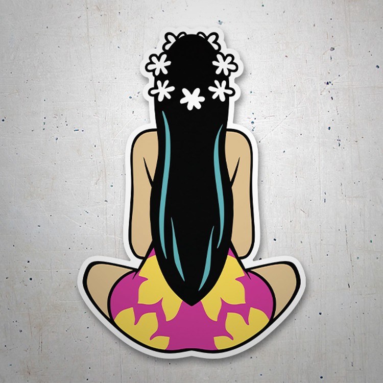 Car & Motorbike Stickers: Hinano Tahiti Hawaii Girl 2