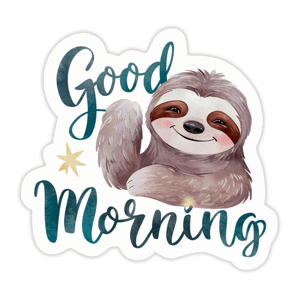 Car & Motorbike Stickers: Sloth good morning