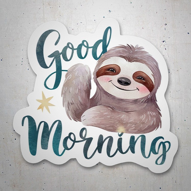 Car & Motorbike Stickers: Sloth good morning