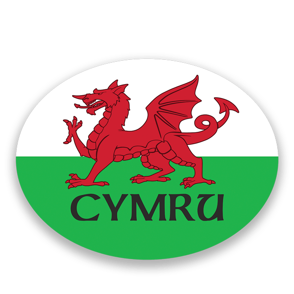 Car & Motorbike Stickers: CYMRU Welsh Shield sticker, Welsh dragon