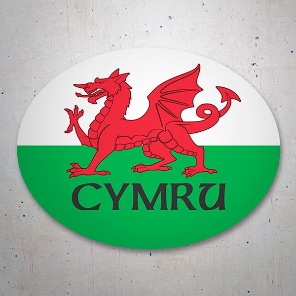 Car & Motorbike Stickers: CYMRU Welsh Shield sticker, Welsh dragon