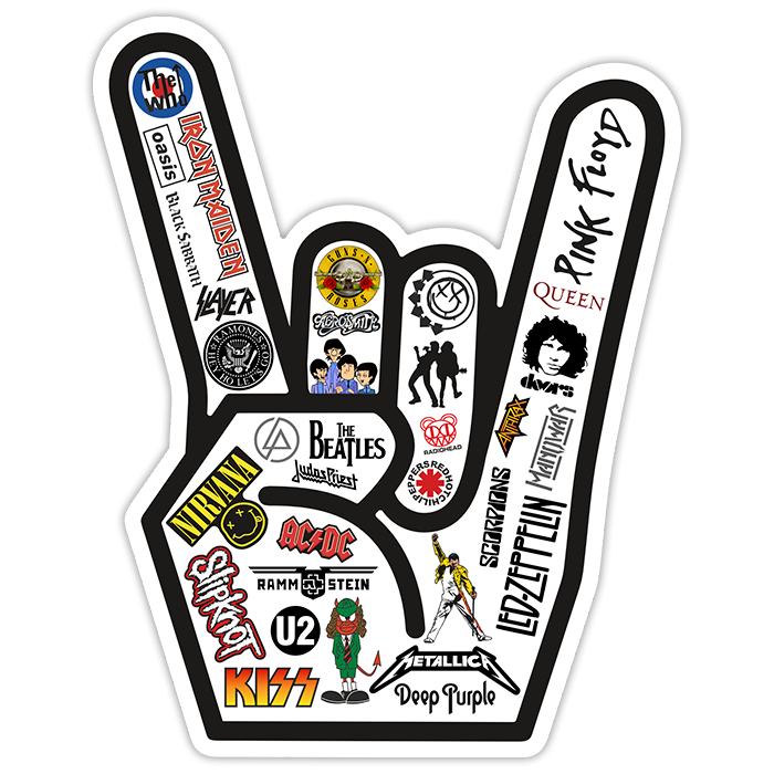 Car & Motorbike Stickers: Hand Rock Logos