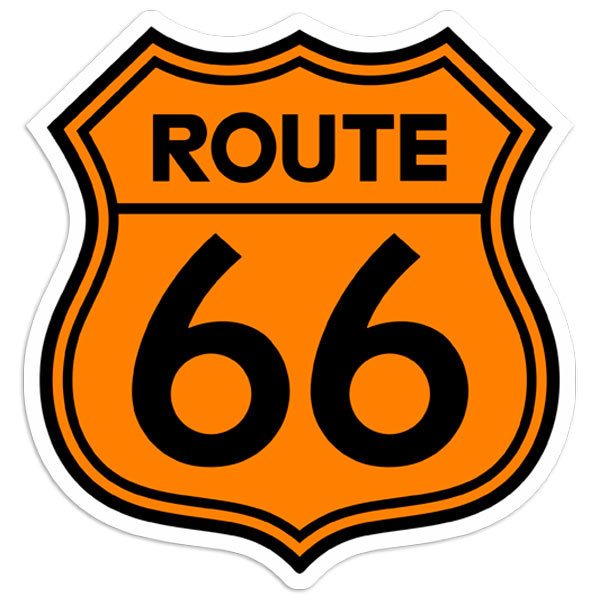 Sticker Route 66 Route 66 orange