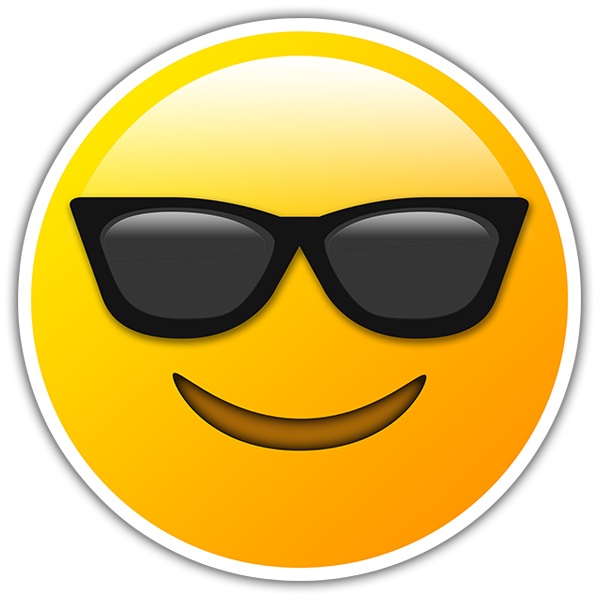 Car & Motorbike Stickers Smiling Face With Sunglasses