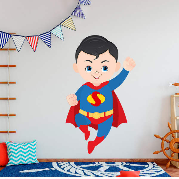 Kids wall sticker Superman flying | MuralDecal.com