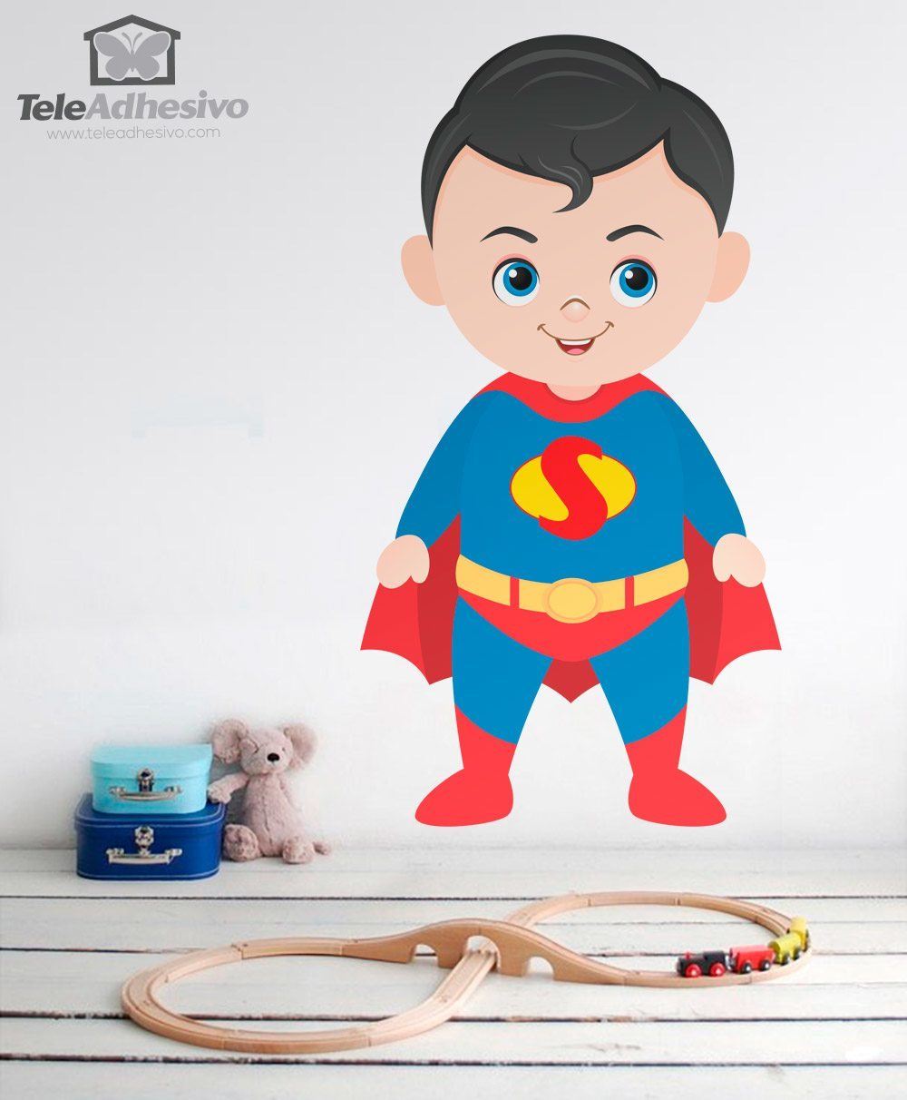 Sticker mural enfant Superman volant