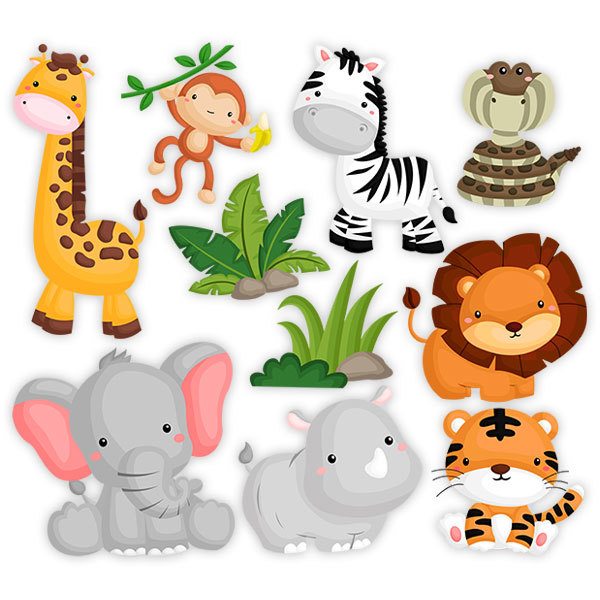 Kids wall sticker African fauna kit | MuralDecal.com