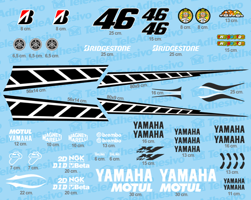 Car & Motorbike Stickers: Yamaha 50th Anniversary Laguna Seca 2005 Kit 