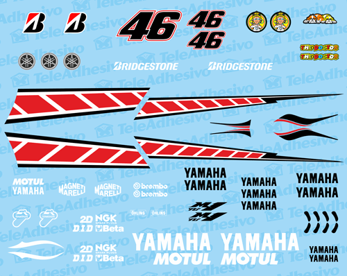 Car & Motorbike Stickers: Yamaha 50th Anniversary Valencia 2005 Kit 