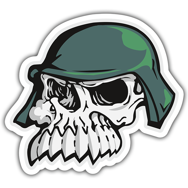 Sticker Skull with helmet | MuralDecal.com