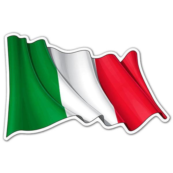 Adesivo Bandiera Italia agitando
