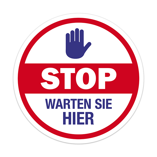 Car & Motorbike Stickers: Protection please wait here in german