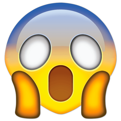 Wall sticker emoji face Screaming in Fear