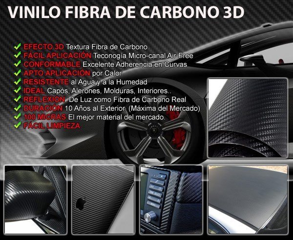 Car & Motorbike Stickers: Carbon fiber vinyl wrap 120cm