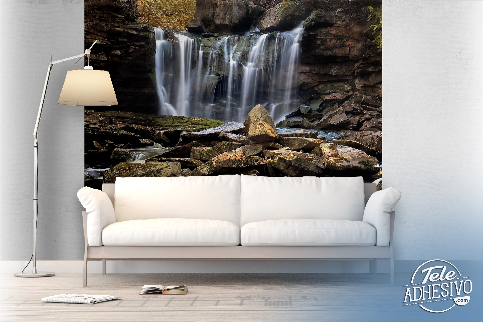 Wall mural Small mountain waterfall | MuralDecal.com