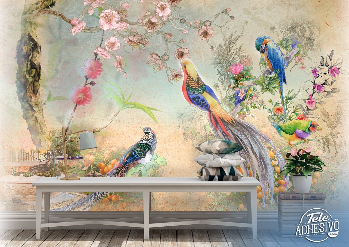 Wall Murals: Exotic Birds