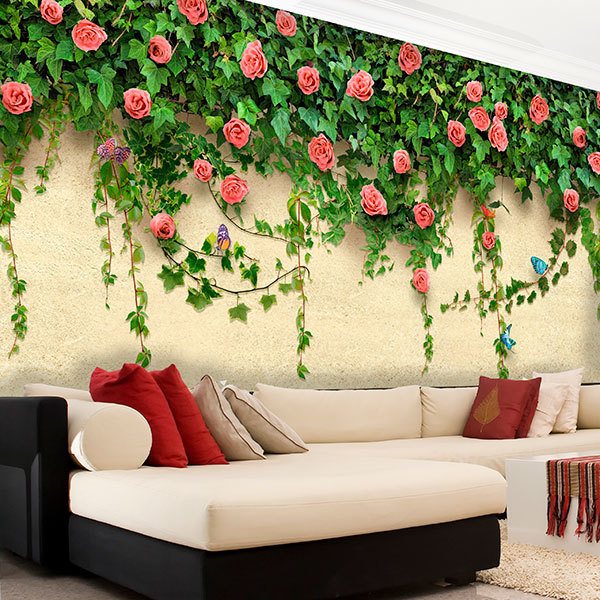 Wall mural Ivy and roses | MuralDecal.com