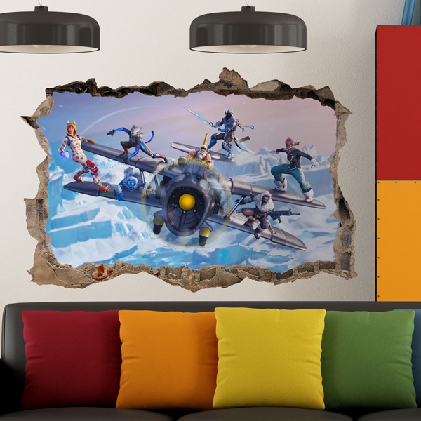 Wall Stickers: Hole Fortnite Airplane