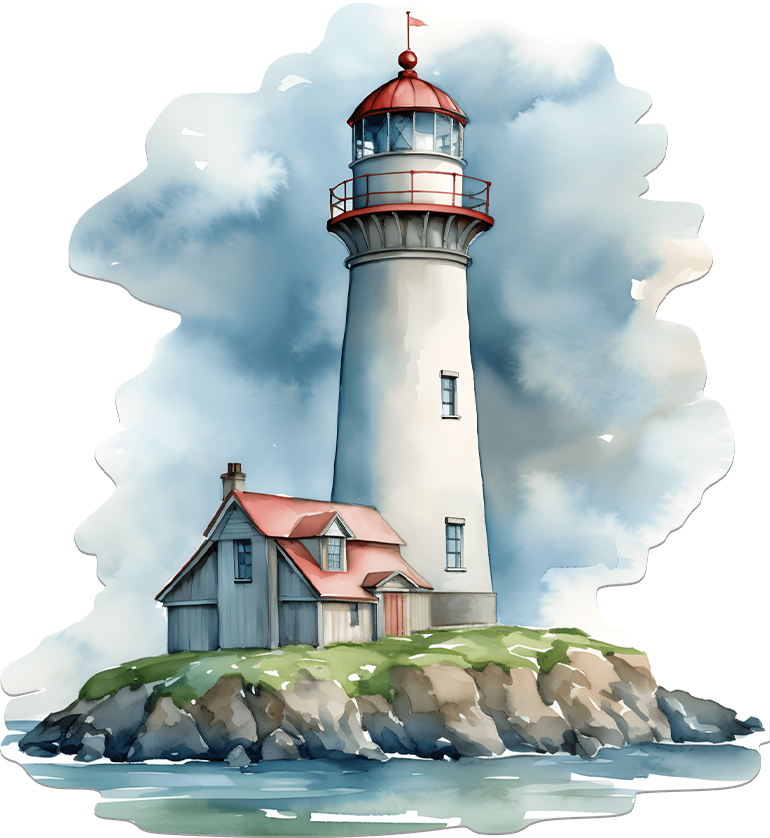 Camper van decals: Maritime Lighthouse on Cliff