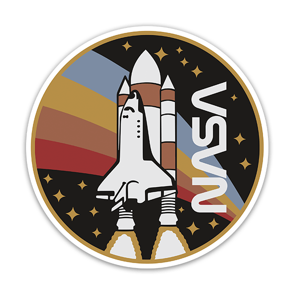 NASA Aufkleber Sticker Weltall Space Shuttle Mond Moon Schriftzug