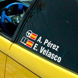 Car & Motorbike Stickers: Name and Spanish rally flag 5