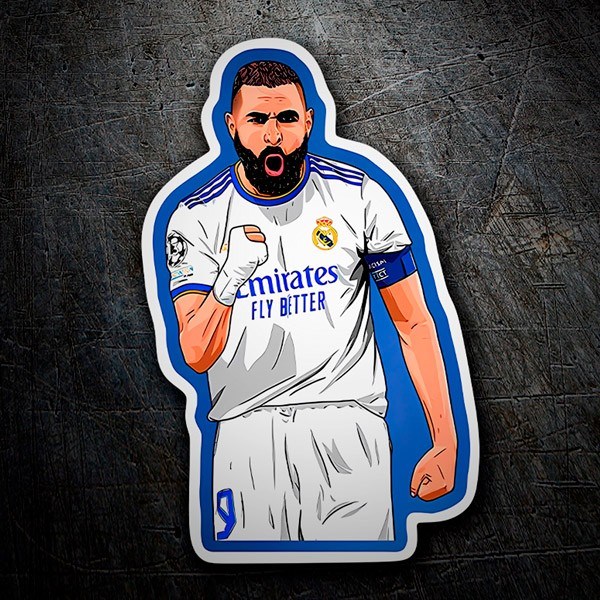 Car & Motorbike Stickers: Karim Benzema celebrating goal Real Madrid