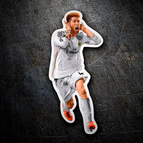 Car & Motorbike Stickers: Sergio Ramos celebrating goal with Real Madrid