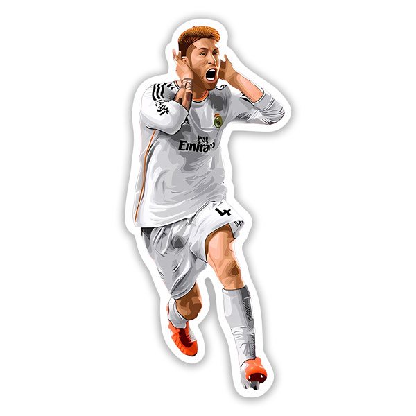 Car & Motorbike Stickers: Sergio Ramos celebrating goal with Real Madrid