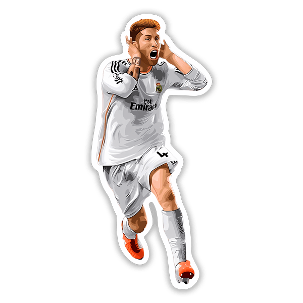 Car & Motorbike Stickers: Sergio Ramos celebrating goal with Real Madrid