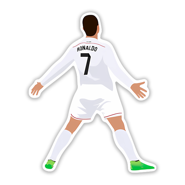 Car & Motorbike Stickers: Cristiano Ronaldo sticker celebrating with number 