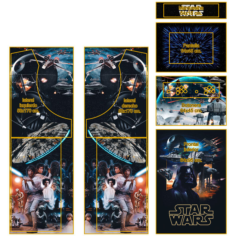 Car & Motorbike Stickers: Star Wars Bartop Arcade Kit