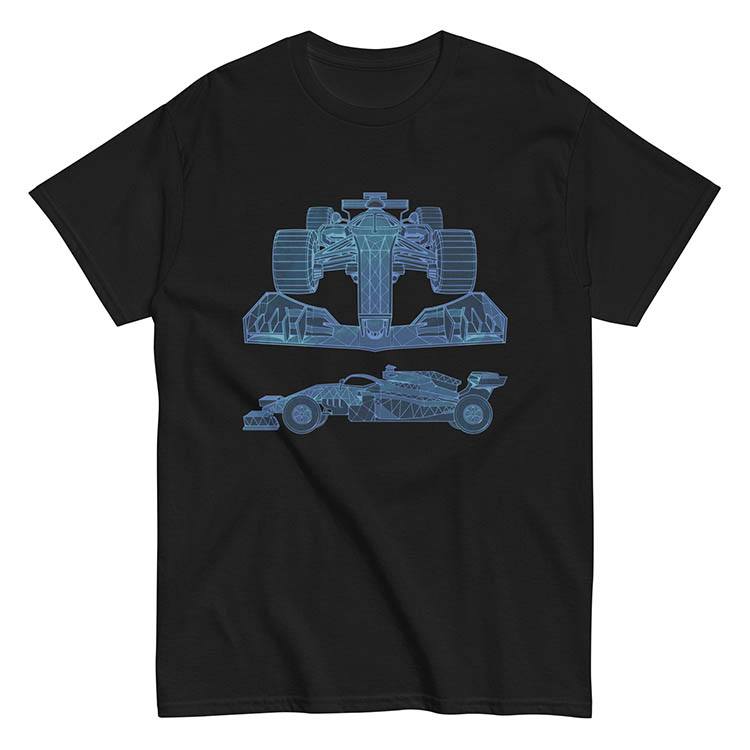 T-shirts: Formula 1 Car 3D Grid Project T-shirt