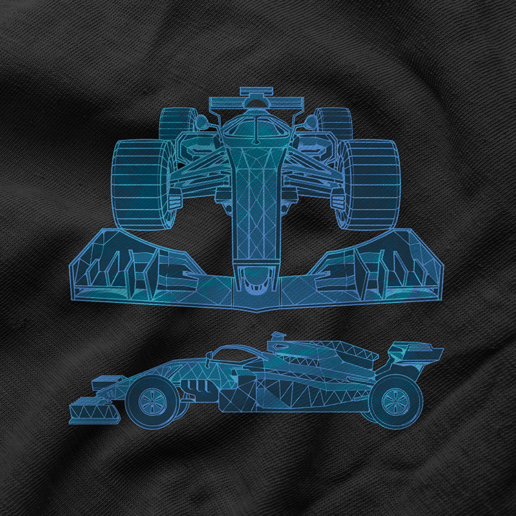 T-shirts: Formula 1 Car 3D Grid Project T-shirt