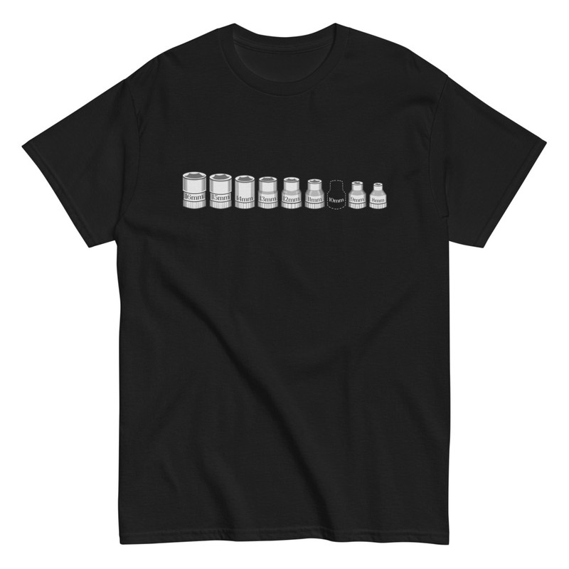 T-shirts: Funny T-shirt for Mechanics with Missing 10mm Sock