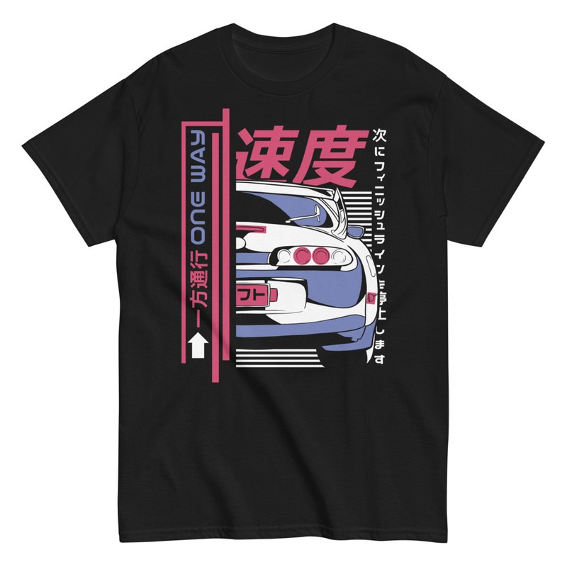 T-shirts: Tuning Drifting Car T-Shirt with Kanji Letters