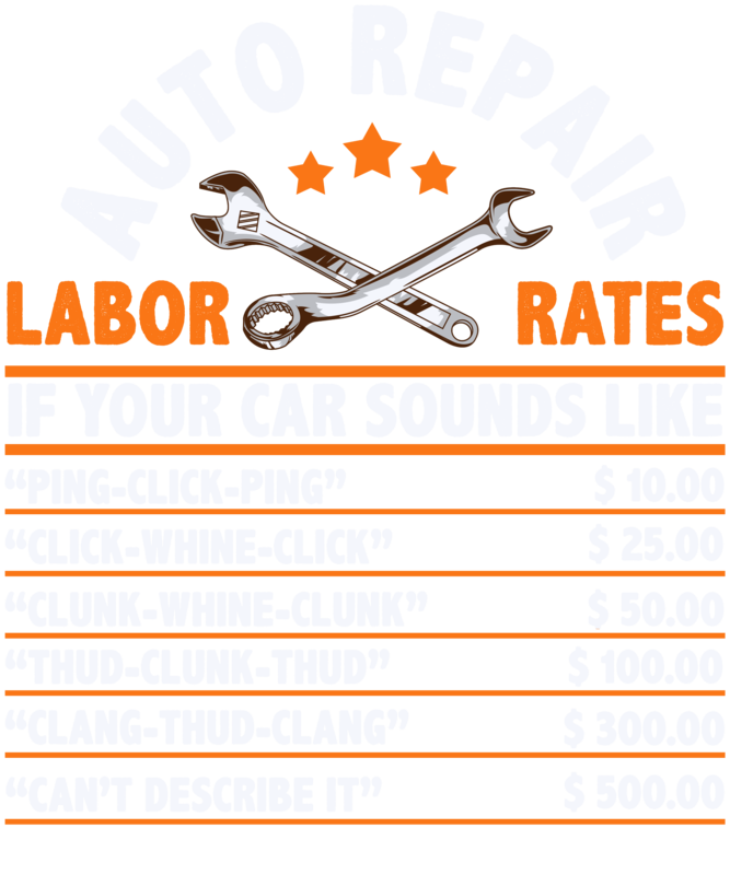 T-shirts: Auto Repair Labor Rates Funny Mechanic T-Shirt