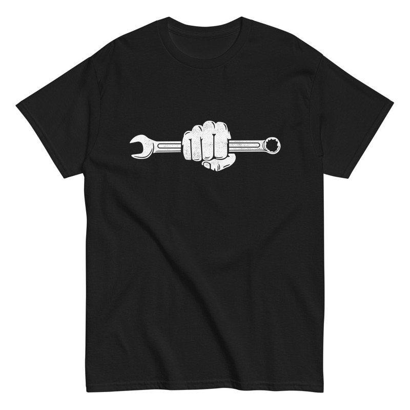 T-shirts: T-shirt Fist Holding Wrench Star