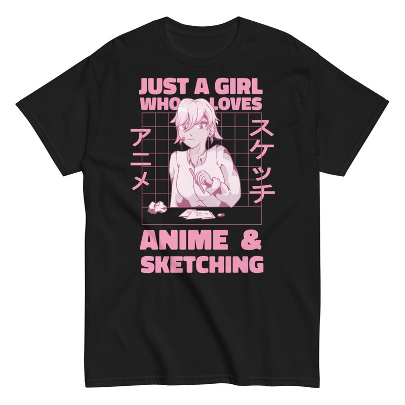 T-shirts: Just a Girl Who Loves Anime & Sketching T-Shirt