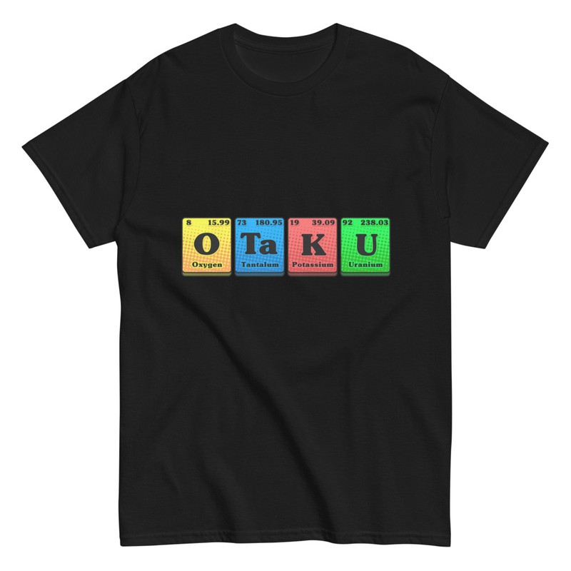 T-shirts: Otaku T-shirt with periodic table symbols