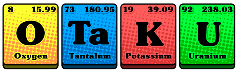 T-shirts: Otaku T-shirt with periodic table symbols