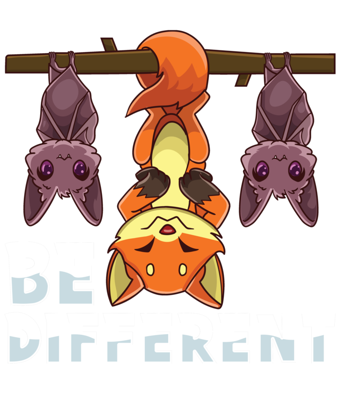 T-shirts: T-shirt Be Different with Fox and Bats