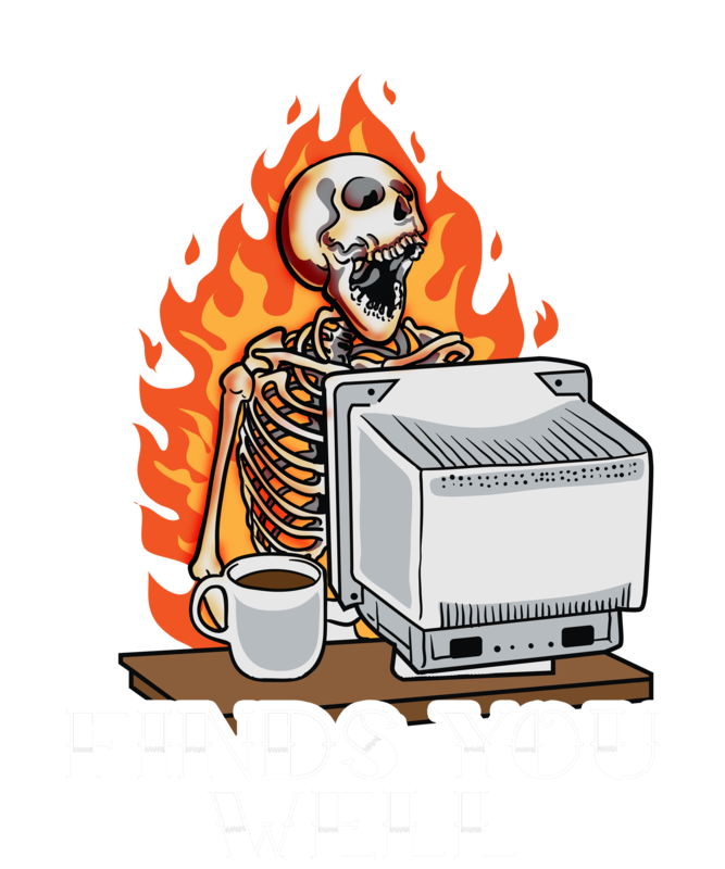 T-shirts: Halloween Coffee Email Skeleton T-shirt