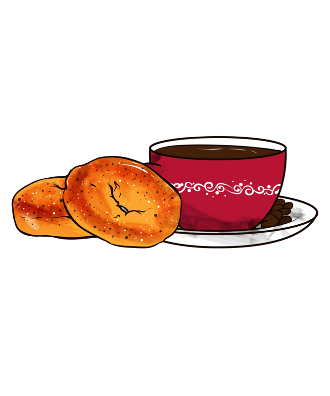 T-shirts: Funny Bagels and Coffee T-Shirt