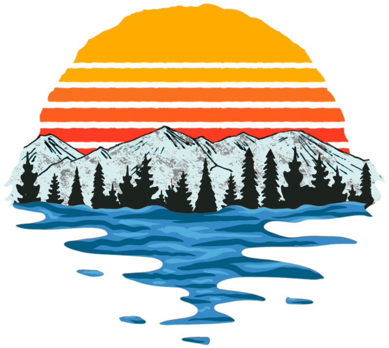 T-shirts: Sunset Over Mountain Lake