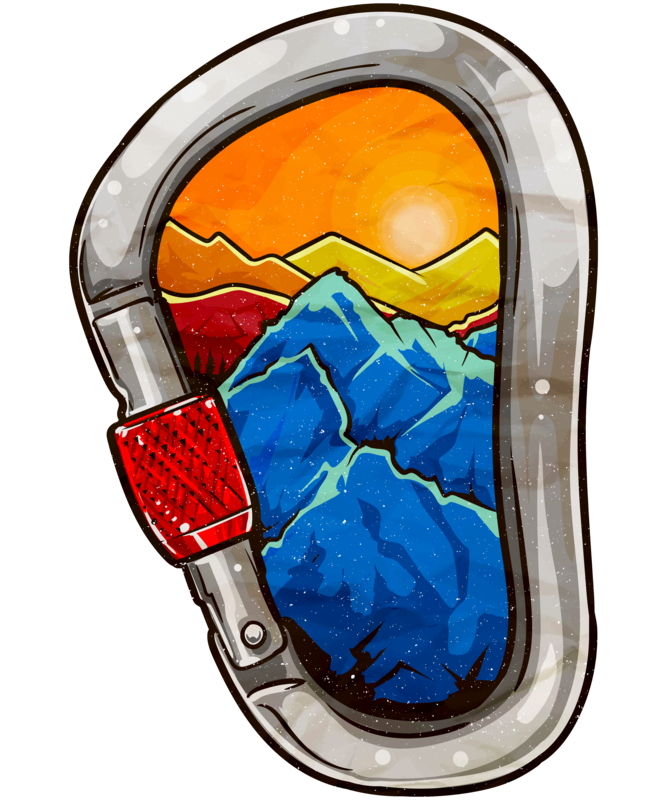 T-shirts: Mountain Carabiner and Landscape