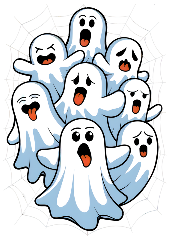 T-shirts: Funny Ghosts on Spider Web Halloween