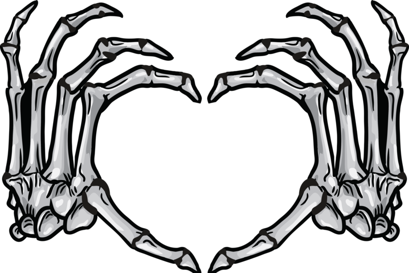 T-shirts: Skeleton Hands in Heart Shape Halloween