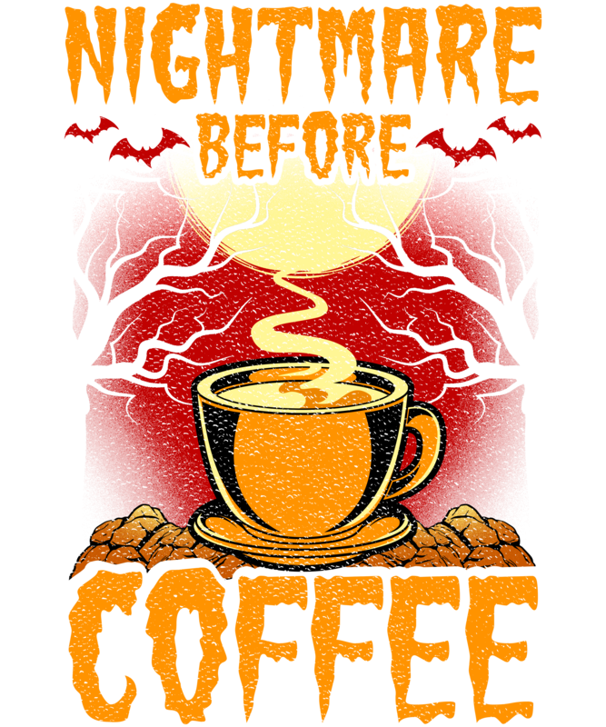 T-shirts: Nightmare Before Coffee Horror Scene