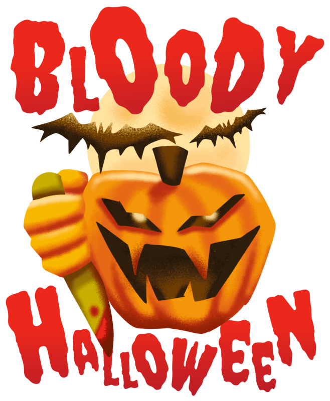 T-shirts: Halloween Bloody Pumpkin T-shirt